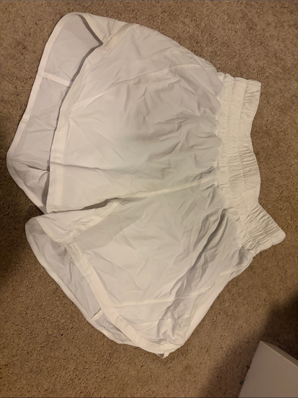 Women White Athletic Shorts with Elastic Waistband